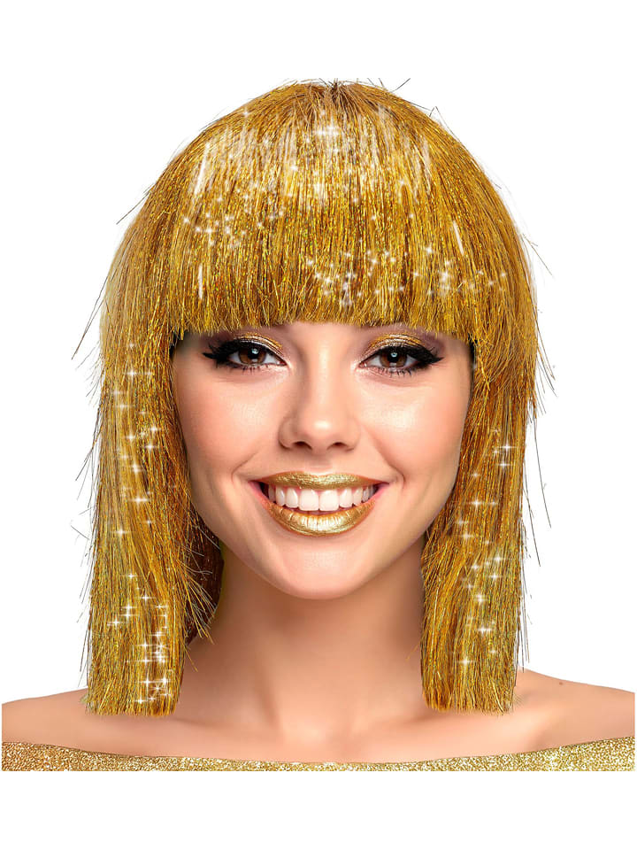 Carnival Party Peruka "Glitzy" w kolorze złotym rozmiar: onesize