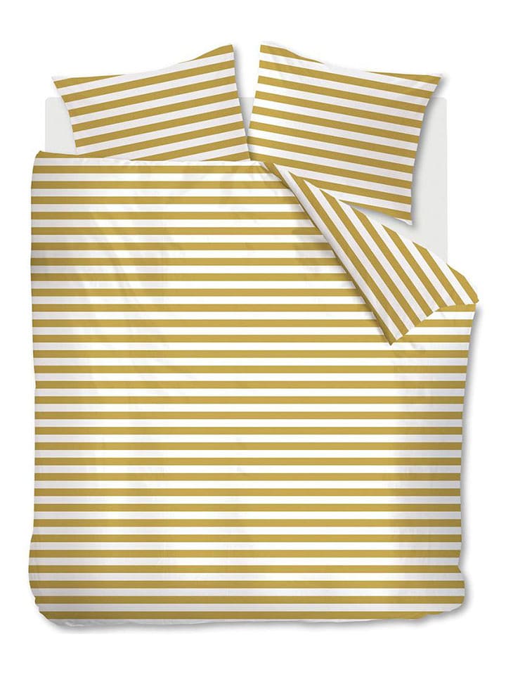 Ambiante Komplet pościeli satynowej "Orsin" w kolorze żółtym rozmiar: 155x220 cm