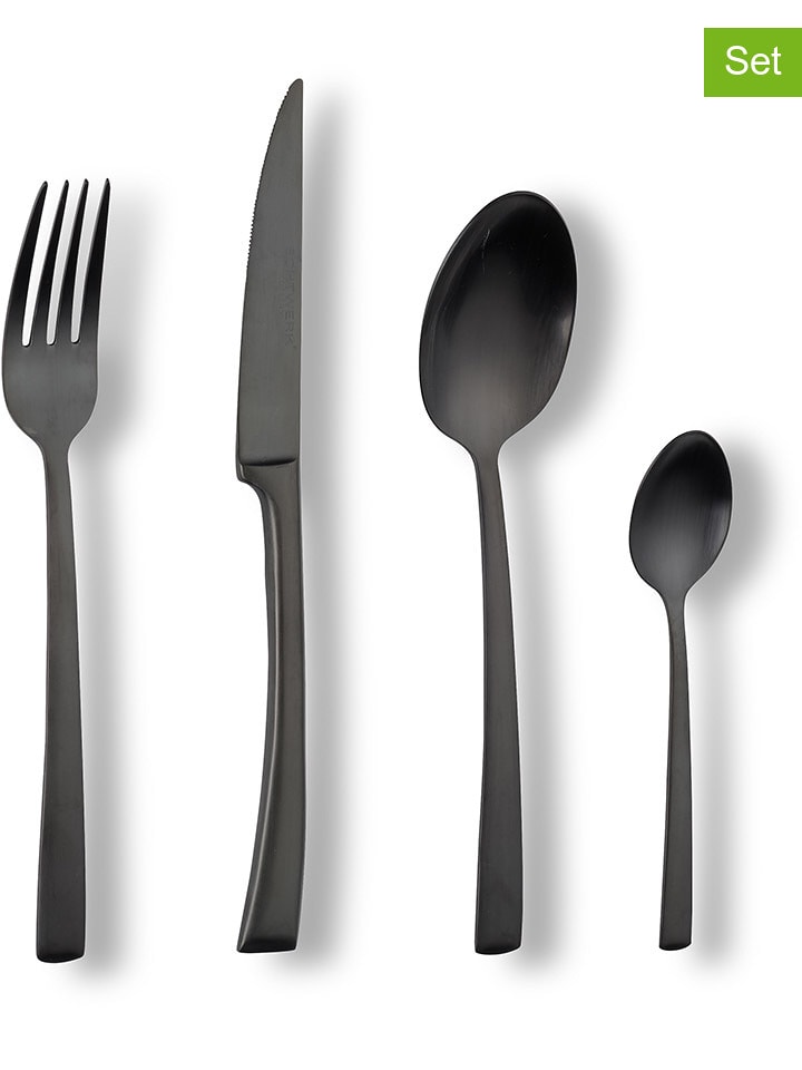 Echtwerk 16-częściowy zestaw sztućców "Avelino" w kolorze czarnym rozmiar: onesize