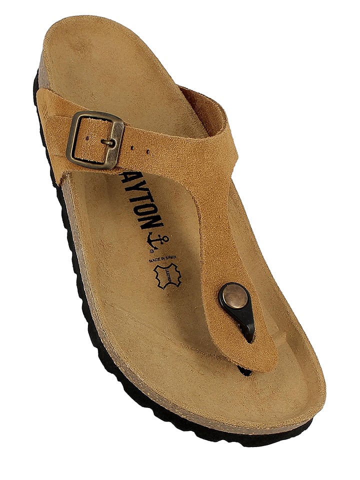 BAYTON Skórzane japonki "Mercure" w kolorze jasnobrązowym rozmiar: 42