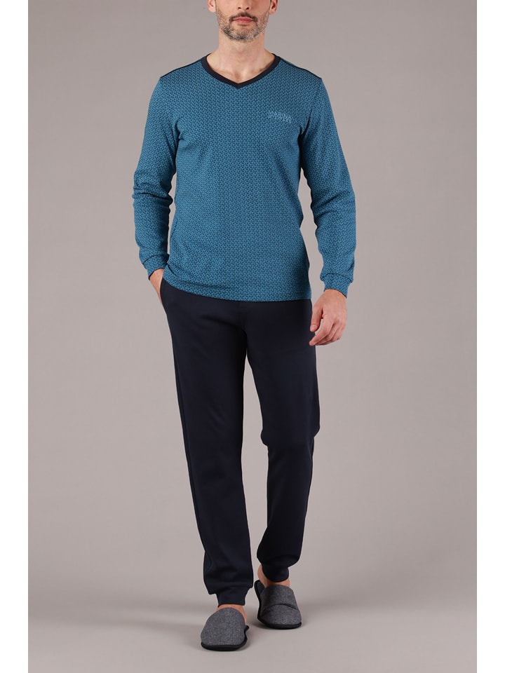 maryplaid Piżama w kolorze granatowo-niebieskim rozmiar: M