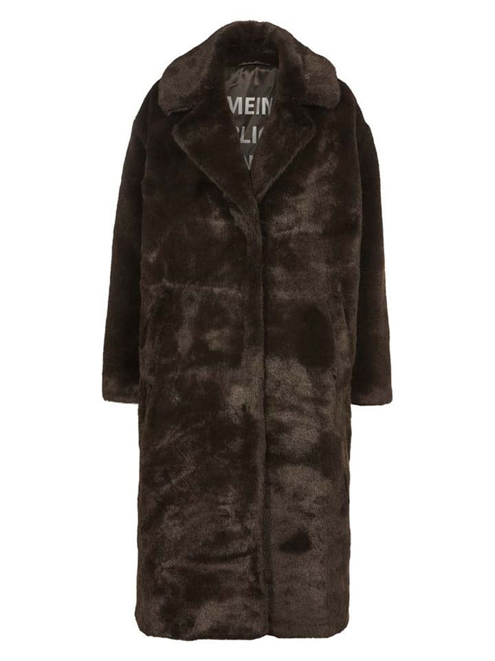 Herrlicher Płaszcz pluszowy w kolorze ciemnobrązowym rozmiar: M