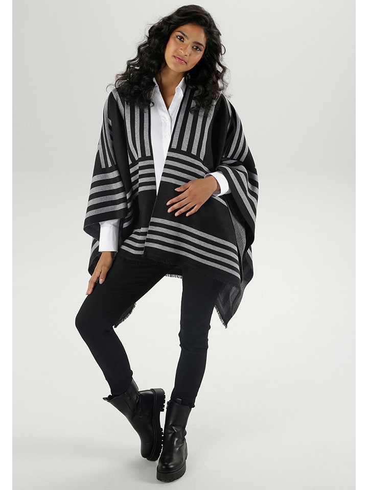 Aniston Ponczo w kolorze czarno-szarym rozmiar: 34-38