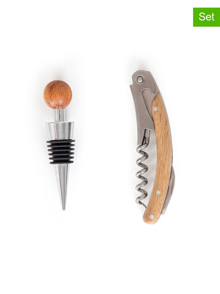 Homla 2-częściowy zestaw ''Alcole'' w kolorze srebrno-jasnobrązowym do wina rozmiar: onesize