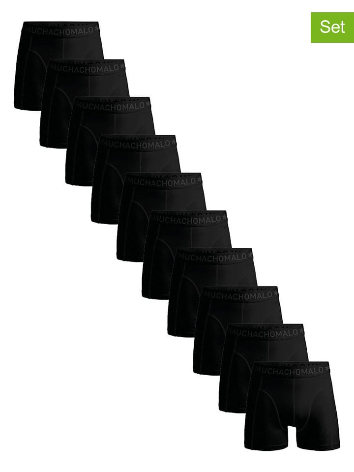 Muchachomalo Bokserki (10 par) w kolorze czarnym rozmiar: L