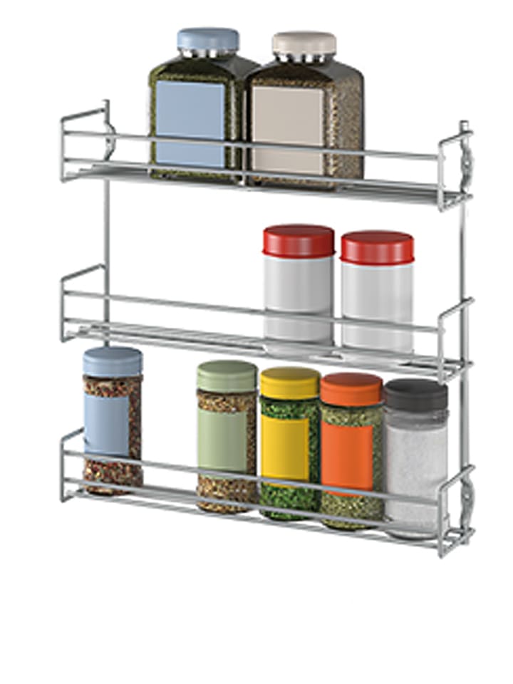 metaltex Regał "Pepito" w kolorze srebrnym na przyprawy - 36 x 31 x 8 cm rozmiar: onesize