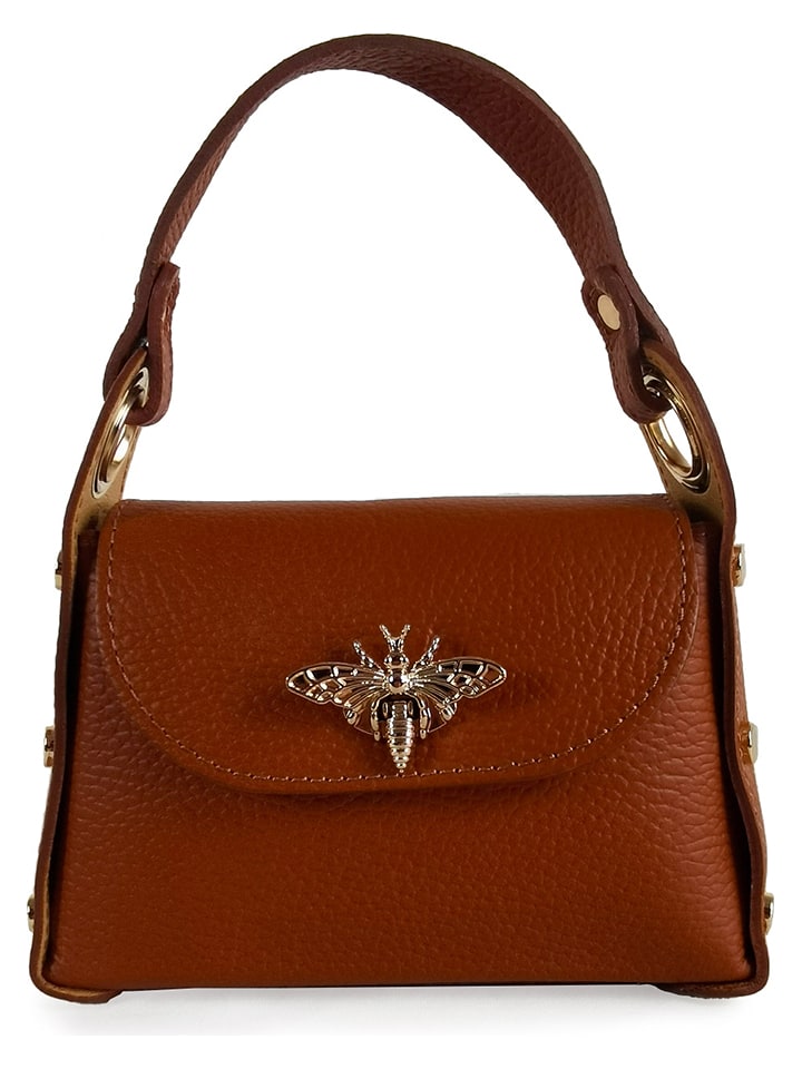 ORE10 Skórzana torebka "Raser" w kolorze jasnobrązowym - 17 x 12 x 6 cm rozmiar: onesize