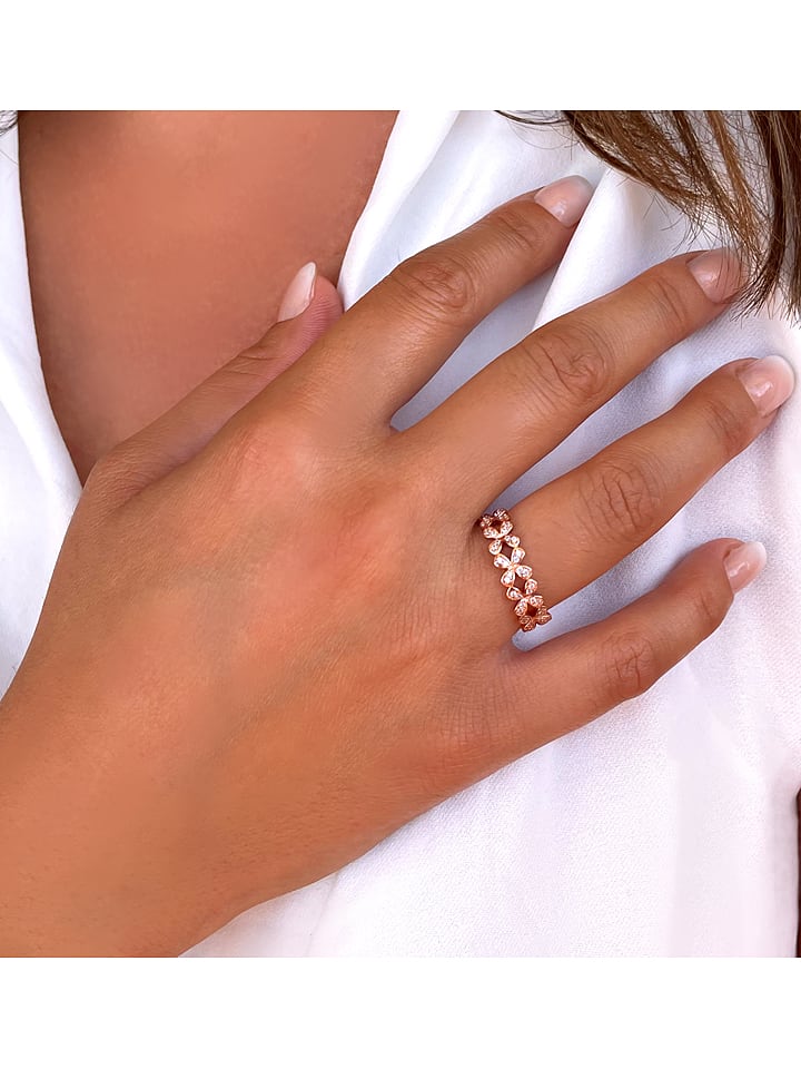 Les Petites Précieuses Pozłacany pierścionek z cyrkoniami rozmiar: 58