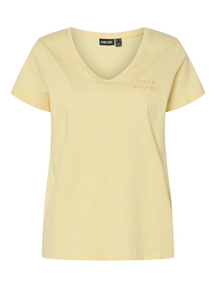 Pieces Koszulka "Tilde" w kolorze żółtym rozmiar: XS