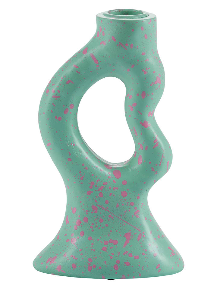 Bahne Świecznik w kolorze zielonym -17 x 10 cm rozmiar: onesize