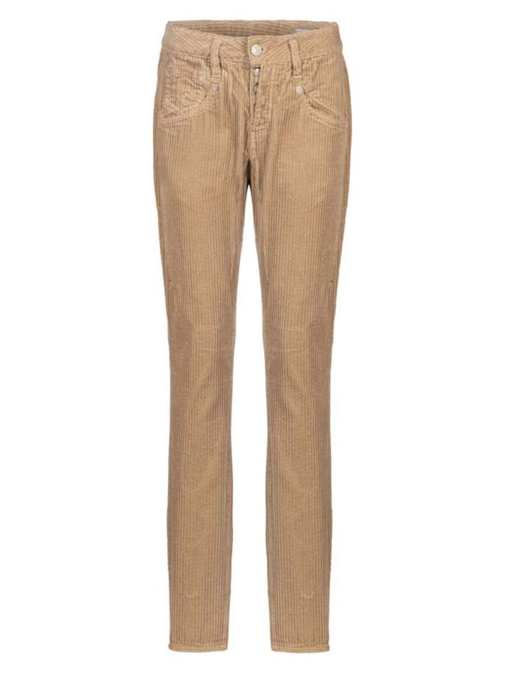 Herrlicher Spodnie sztruksowe w kolorze karmelowym rozmiar: W26/L32