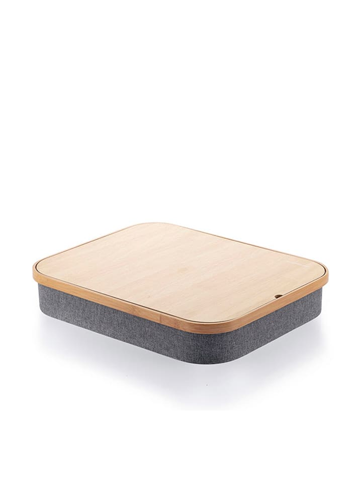 InnovaGoods Przenośny stolik w kolorze jasnobrązowo-szarym pod laptopa - 40,5 x 33 x 7 cm rozmiar: onesize