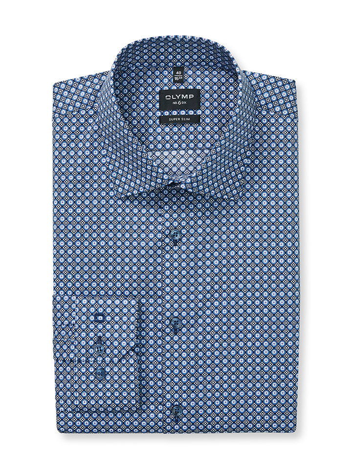 OLYMP Koszula "No 6" - Super Slim - w kolorze niebieskim rozmiar: 42