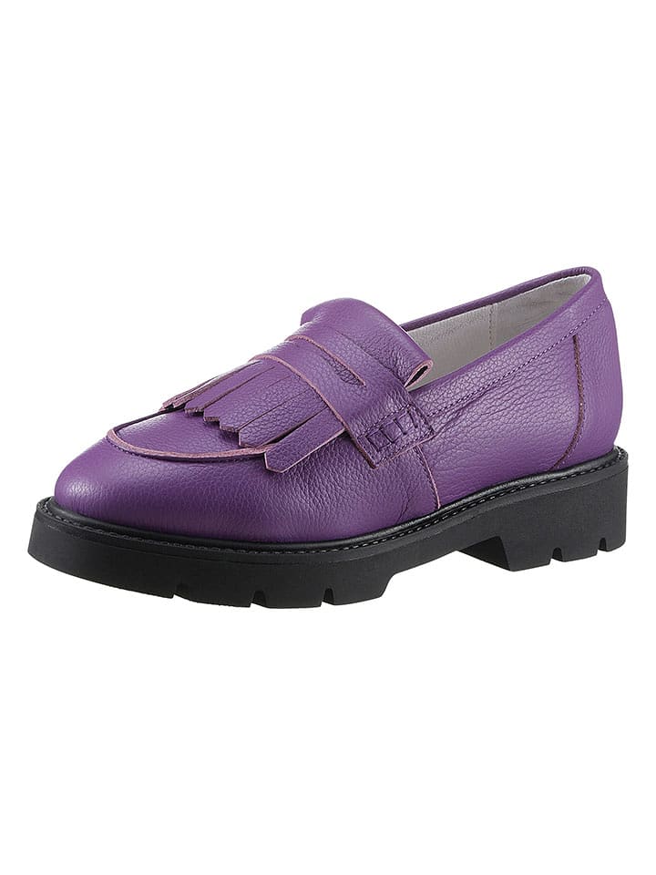 Heine Skórzane mokasyny w kolorze fioletowym rozmiar: 40