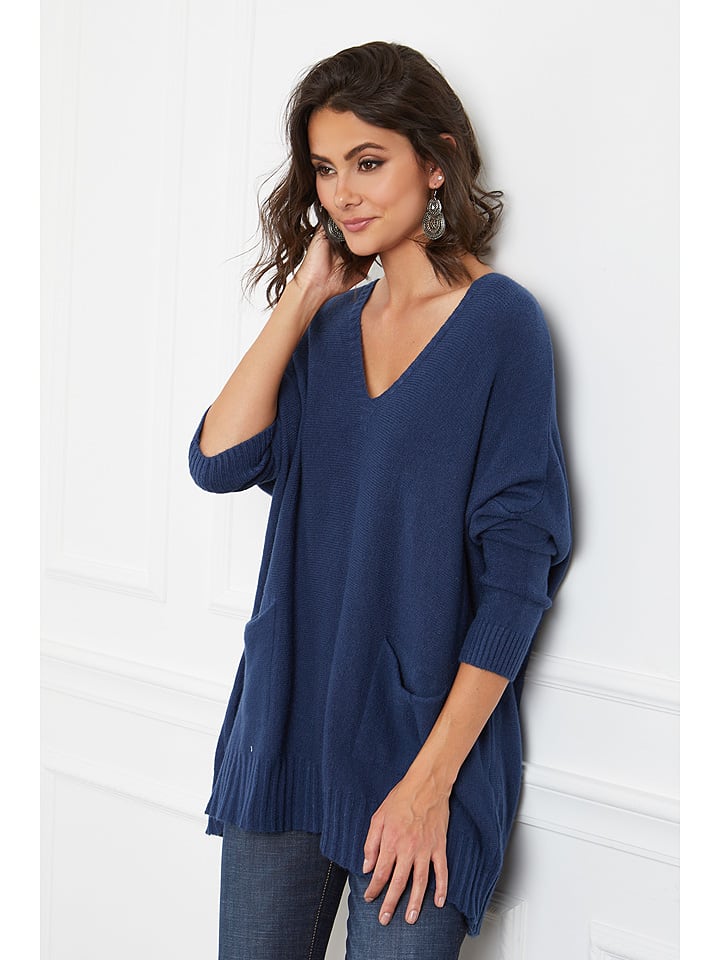 Joséfine Sweter "Ejby" w kolorze granatowym rozmiar: XL