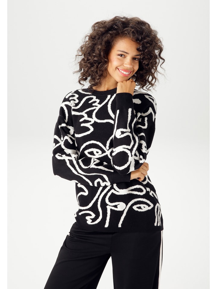 Aniston Sweter w kolorze czarno-białym rozmiar: 42