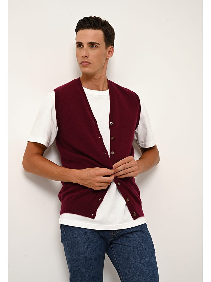 Just Cashmere Kaszmirowa kamizelka "Lana" w kolorze bordowym rozmiar: M