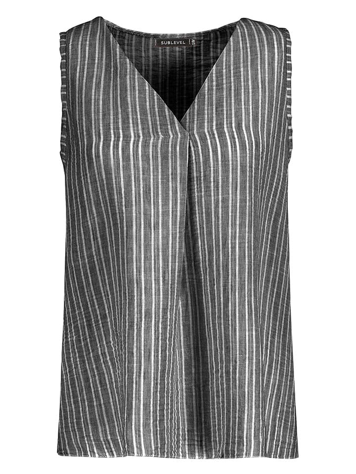 Sublevel Bluzka w kolorze antracytowo-białym rozmiar: L/XL