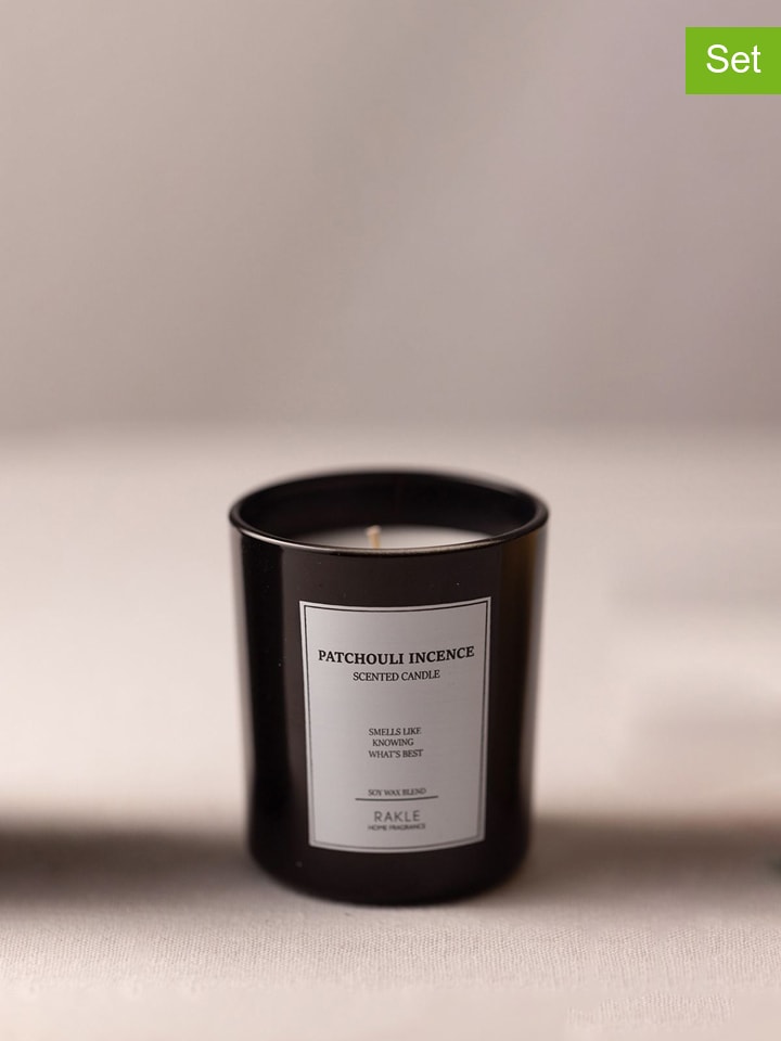 Lucky Bees Świece zapachowe (2 szt.) "Patchouli Incence" w kolorze czarnym rozmiar: onesize