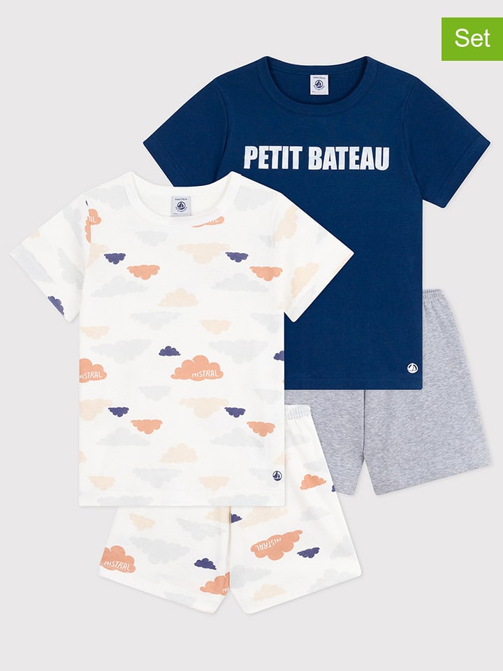 PETIT BATEAU Piżamy (2 szt.) w kolorze granatowym i białym rozmiar: 92