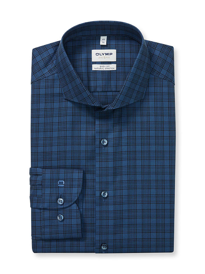 OLYMP Koszula "Level 5" - Body fit - w kolorze granatowym rozmiar: 38