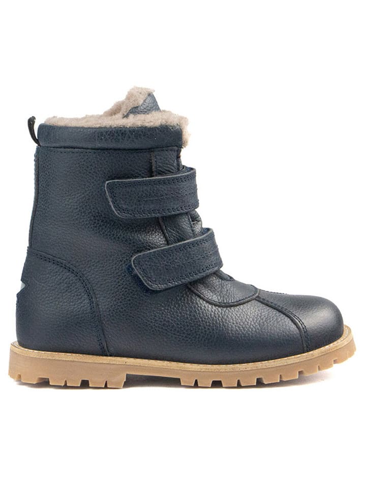 Rap Skórzane botki zimowe w kolorze granatowym rozmiar: 35