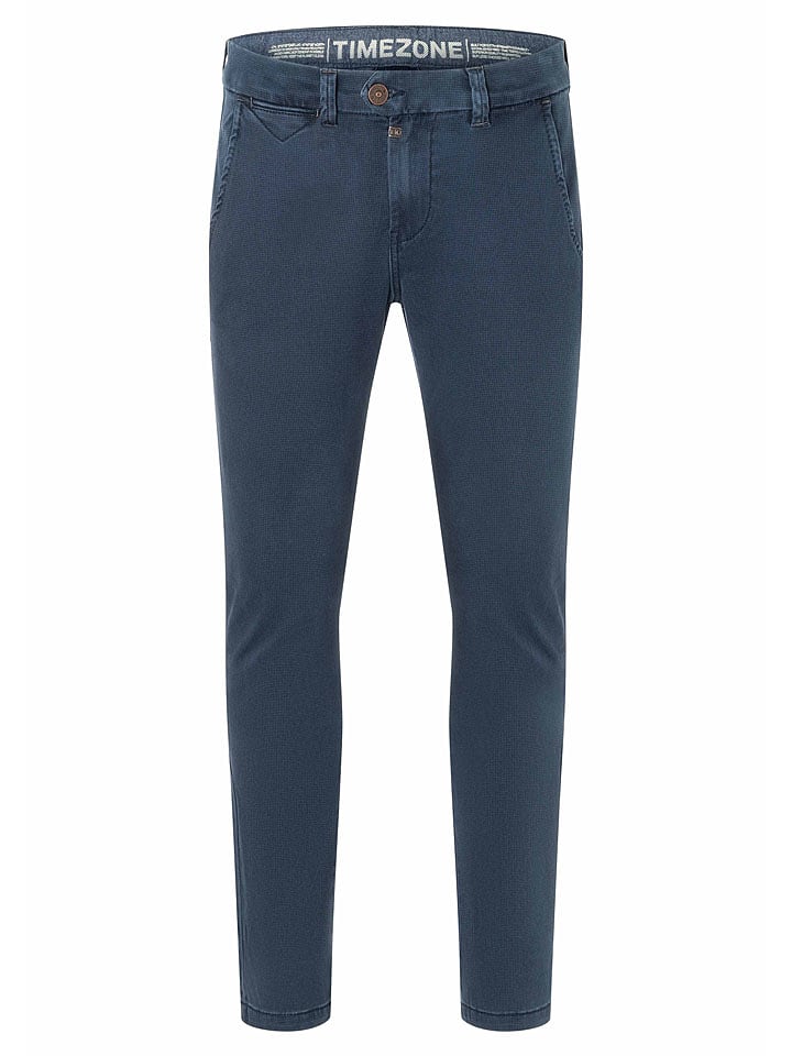 Timezone Spodnie chino "Janno" - Slim fit - w kolorze granatowym rozmiar: W32/L32