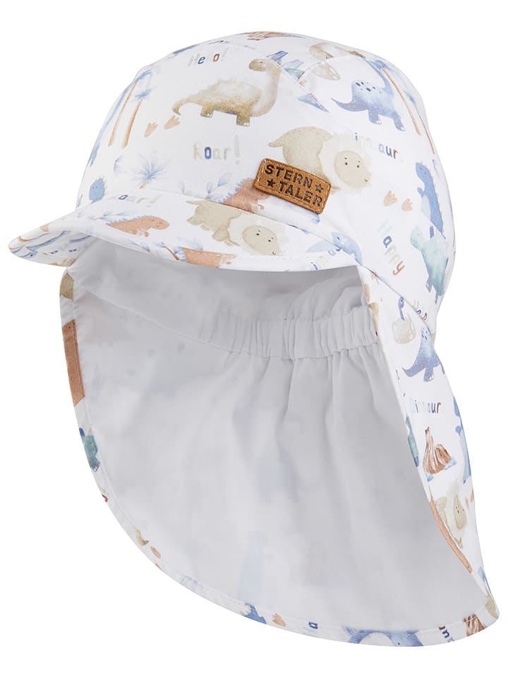 Sterntaler Czapka "Saurier" w kolorze biało-beżowo-niebieskim rozmiar: 49 cm