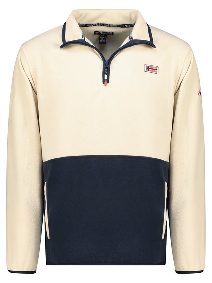 Geographical Norway Bluza polarowa "Touki" w kolorze kremowo-granatowym rozmiar: M