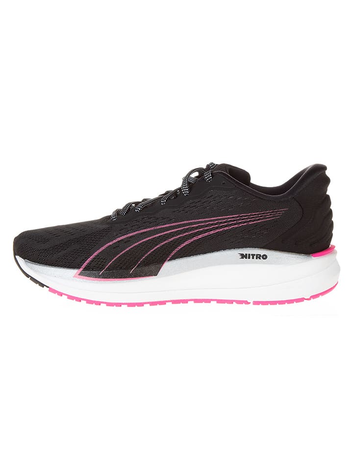 Puma Buty "Magnify Nitro Knit" w kolorze czarno-biało-różowym do biegania rozmiar: 37