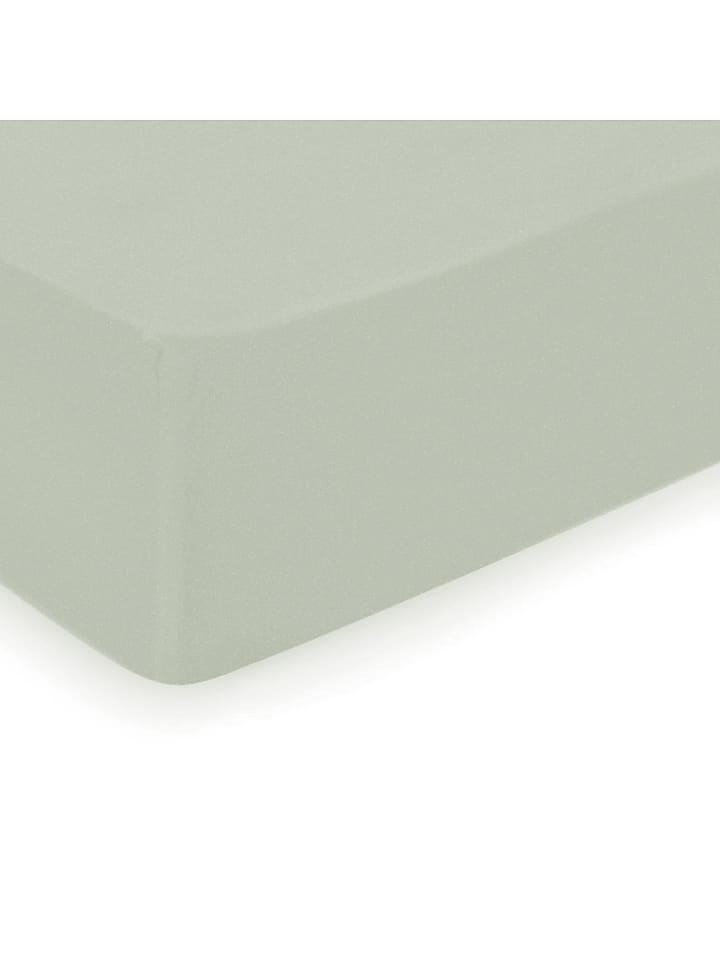 Cacharel Prześcieradło satynowe "Uni" w kolorze zielonym z gumką rozmiar: 180x200 cm