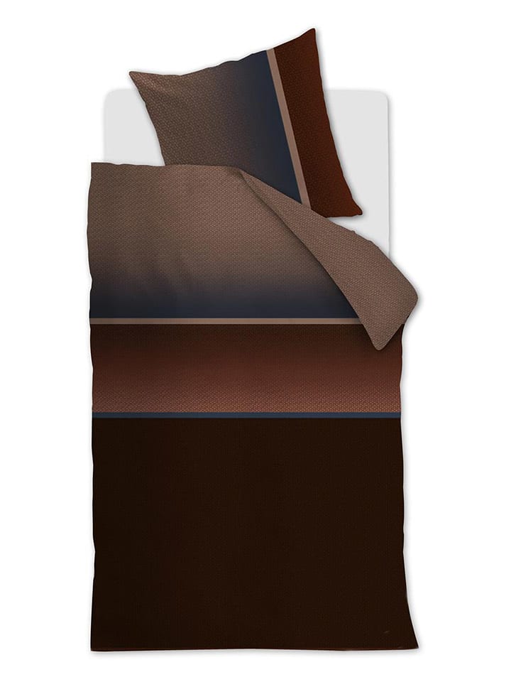 Beddinghouse Komplet pościeli satynowej "Kian" w kolorze brązowym rozmiar: 135x200 cm