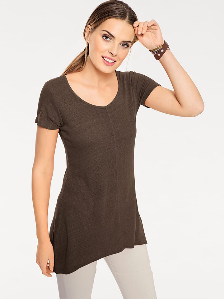 Heine Jedwabna koszulka w kolorze ciemnobrązowym rozmiar: 38