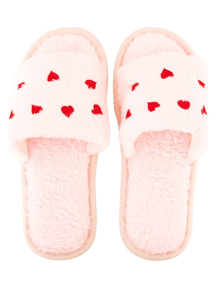 Zwillingsherz Kapcie w kolorze jasnoróżowo-czerwonym rozmiar: L/XL