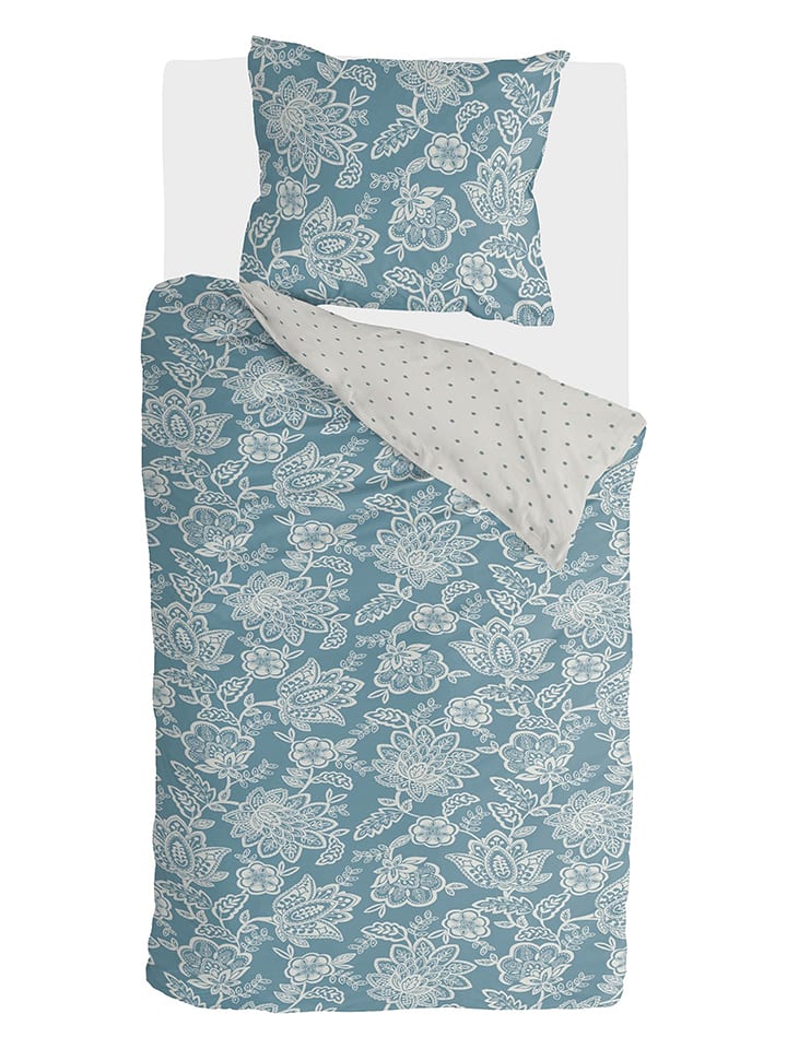 Walra Komplet pościeli "Country Love" w kolorze niebiesko-białym rozmiar: 200x220 cm
