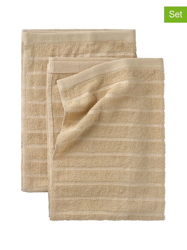 Ellos Home Ręczniki (2 szt.) "Day" w kolorze beżowym dla gości rozmiar: 50x70 cm