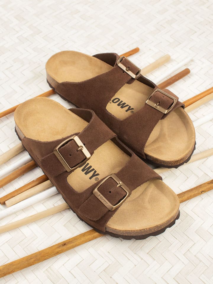 billowy Skórzane klapki w kolorze brązowym rozmiar: 41