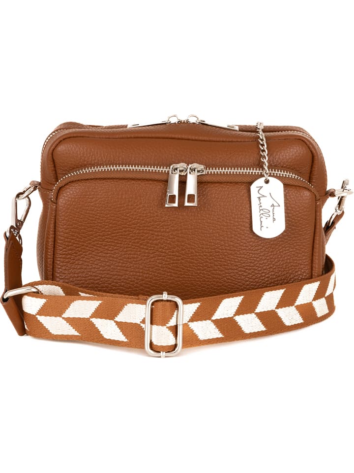 Anna Morellini Skórzana torebka "Erminia" w kolorze jasnobrązowym - 22 x 17 x 9 cm rozmiar: onesize