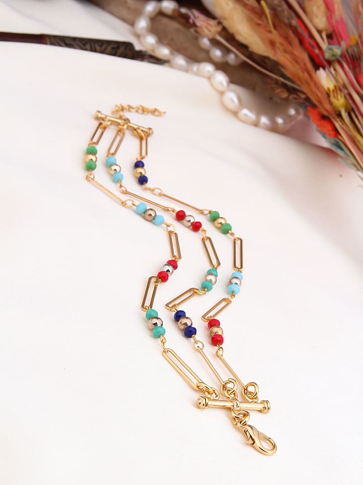 Pierres de Jade Pozłacana bransoletka z kryształami rozmiar: onesize