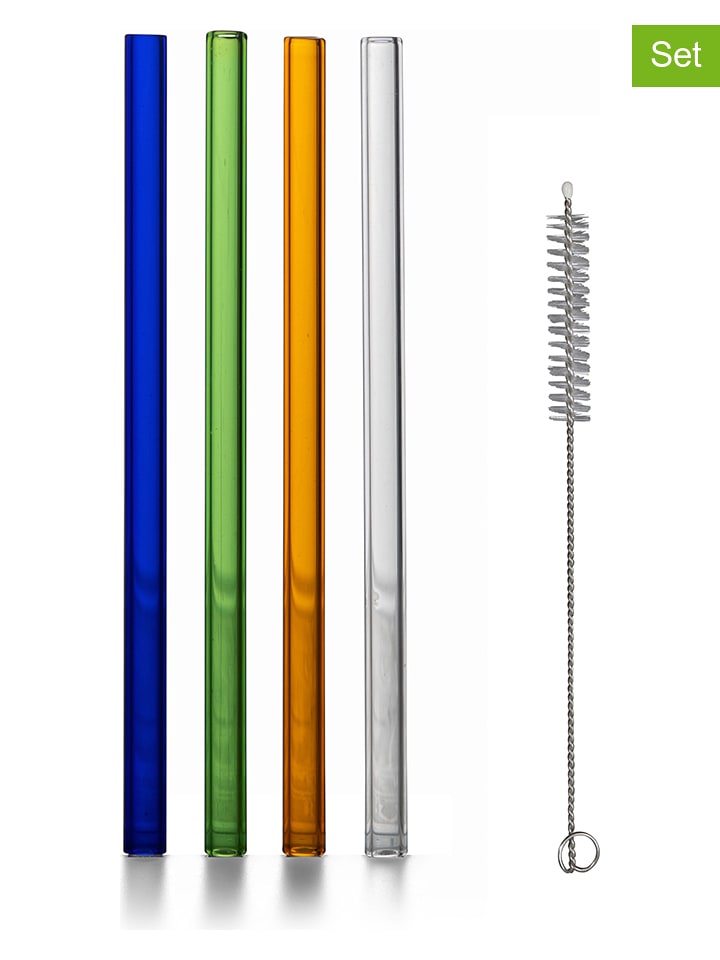 Byon Słomki (4 szt.) "Boom" ze wzorem do picia - dł. 15 cm rozmiar: onesize