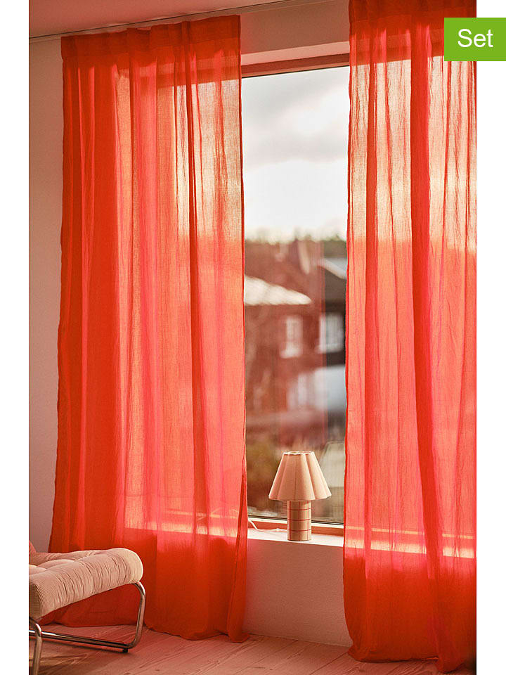 Jotex Zasłony (2 szt.) "Cia" w kolorze jasnoszarym rozmiar: 300 cm