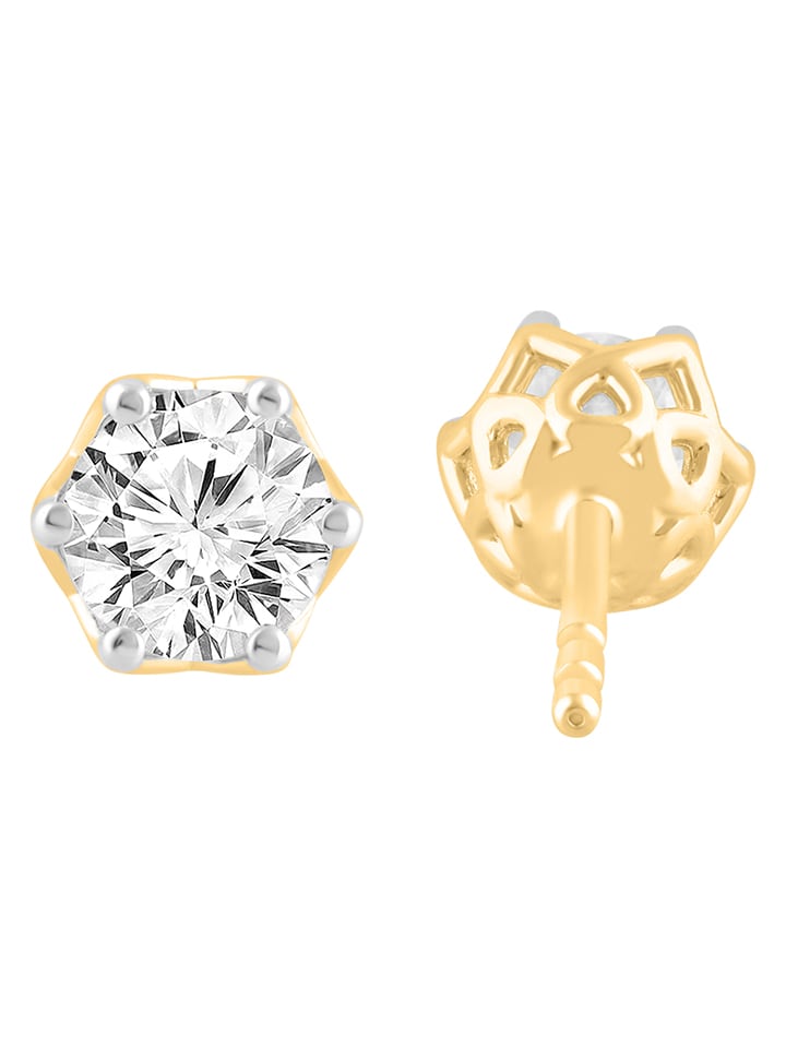 Diamonds lab grown Złote kolczyki-wkrętki z diamentami rozmiar: onesize
