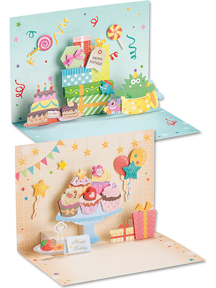 folia PAPER Zestaw "Birthday 3D PopUp cards" ze wzorem do rękodzieła rozmiar: onesize