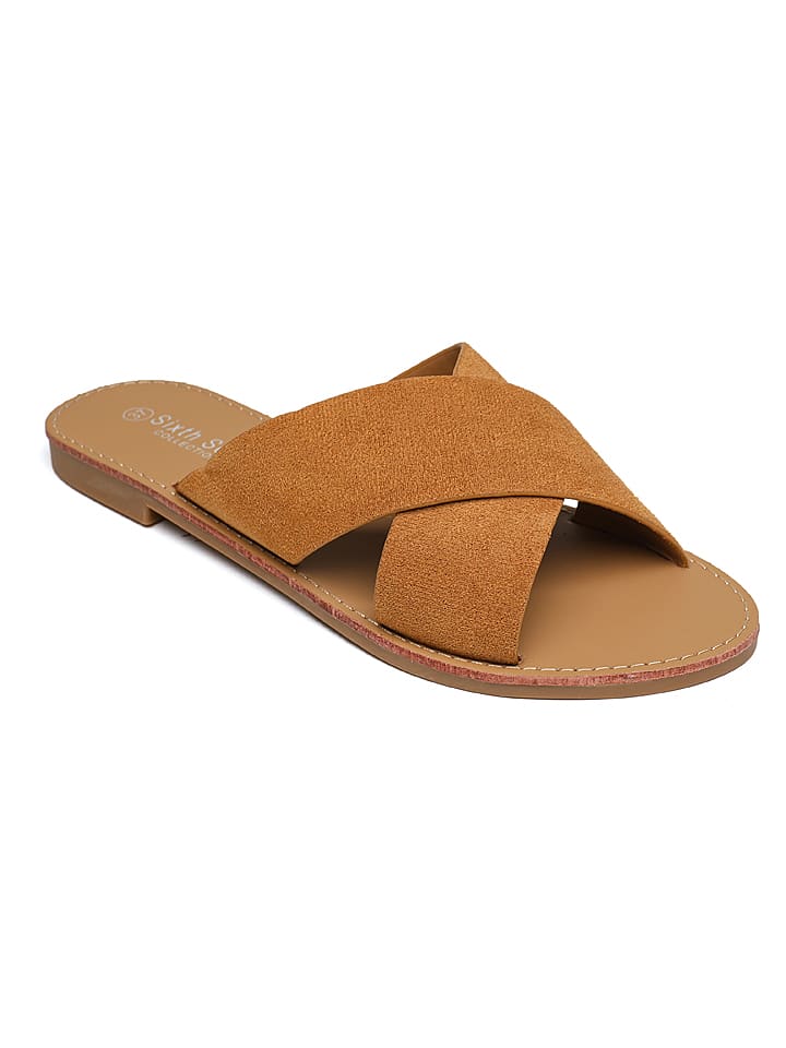 Sixth Sens Klapki w kolorze jasnobrązowym rozmiar: 36