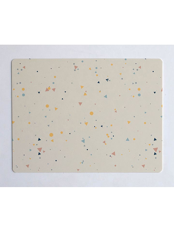 The Wild Hug Podkładka "Tiny Geometry" w kolorze beżowym ze wzorem na biurko - 55 x 35 cm rozmiar: onesize