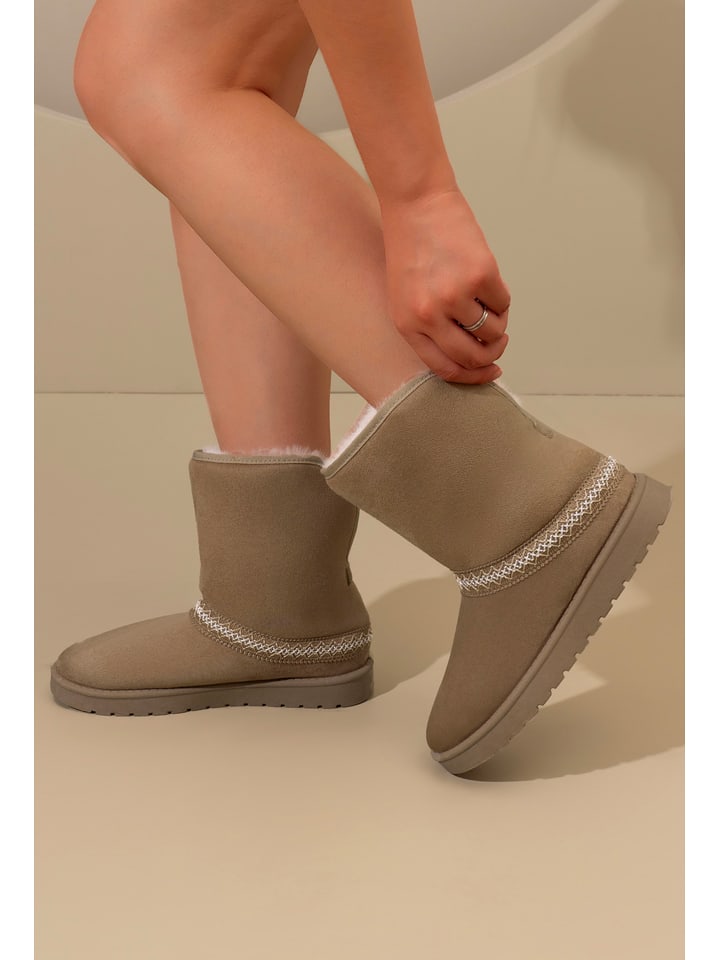 C'M Botki zimowe w kolorze khaki rozmiar: 39