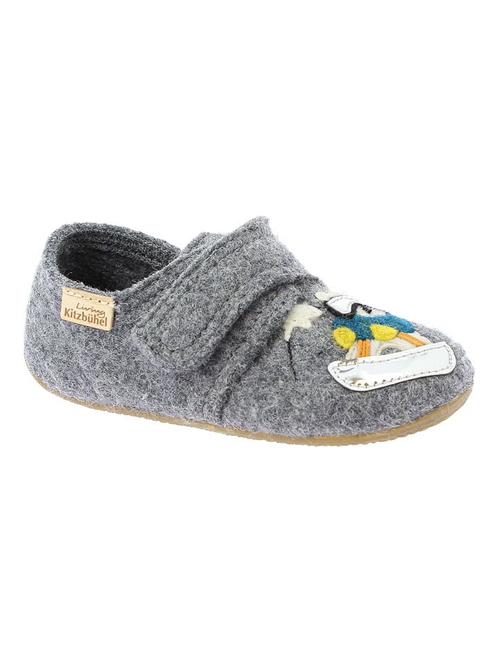 Living Kitzbühel Wełniane kapcie "Snowbear" w kolorze szarym rozmiar: 25