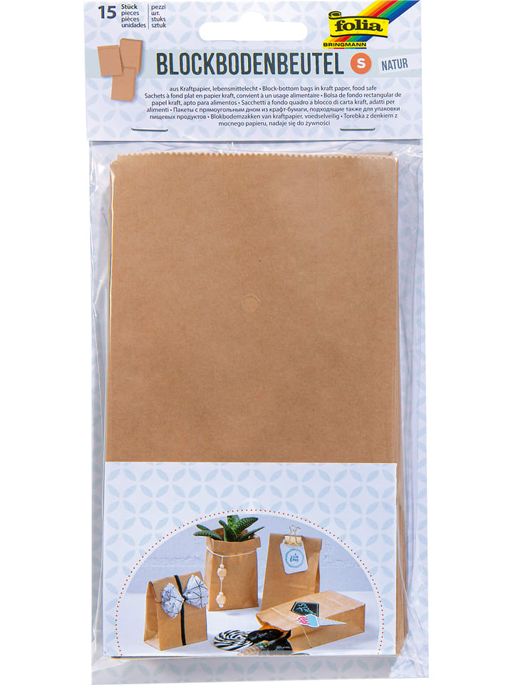 folia PAPER Torebki papierowe (15 szt.) w kolorze jasnobrązowym rozmiar: onesize