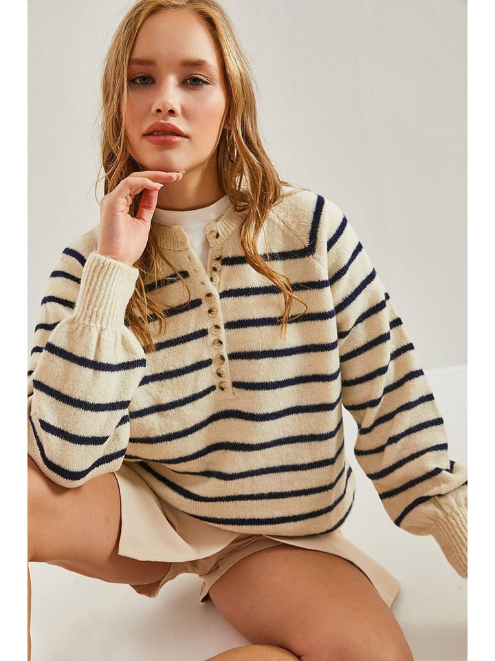 Happiness Istanbul Sweter w kolorze beżowym rozmiar: onesize