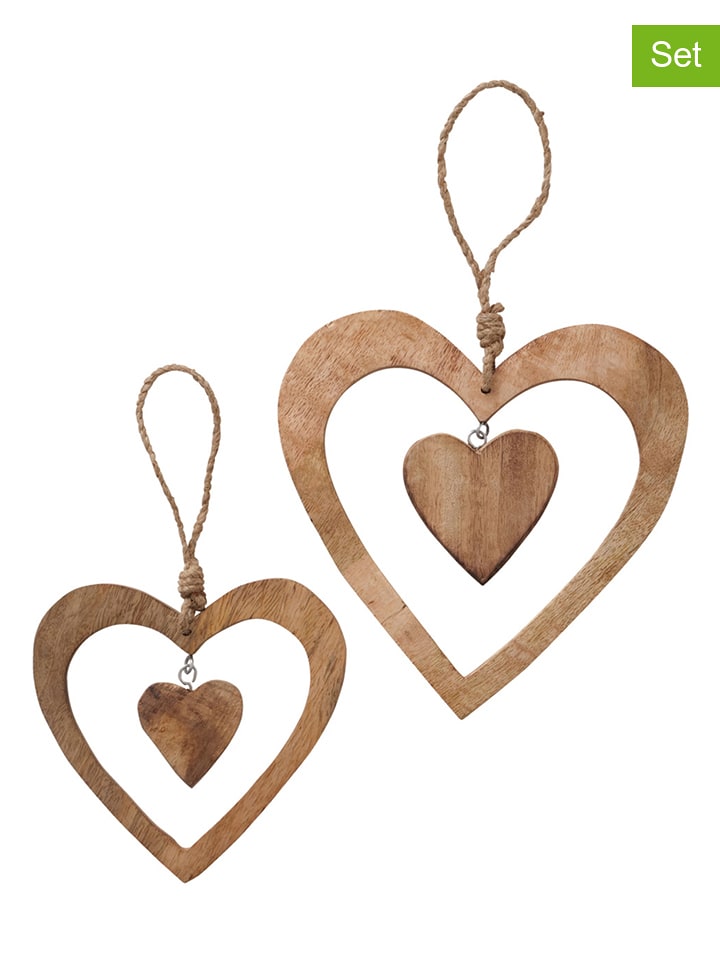 Boltze Zawieszki dekoracyjne (2 szt.) "Syda" w kolorze brązowym rozmiar: onesize